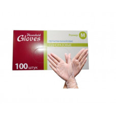 Перчатки виниловые неопудр. Gloves размер М уп.(1/100)