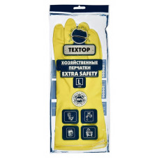 Перчатки резиновые "TEXTOP EXTRA" с х/б напылением L